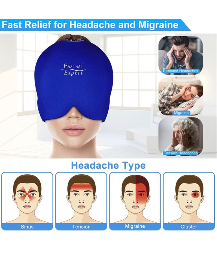Migraine Relief Hat Gel Hot Cold Therapy Headache Pain Relief Cap