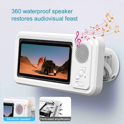 Shower Phone Holder For Bathroom Kitchen Waterproof Phone Cover with Bluetooth Speaker