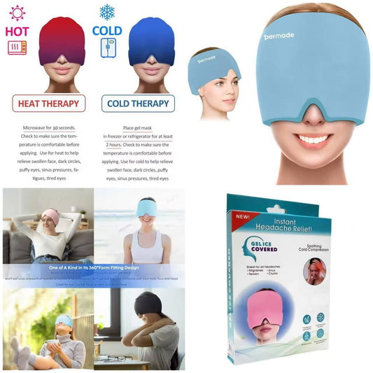 Migraine Relief Hat Gel Hot Cold Therapy Headache Pain Relief Cap